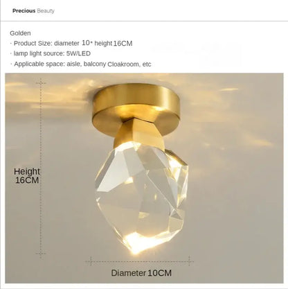 Modern gold minimalist led wall lamp for living room crystal globe