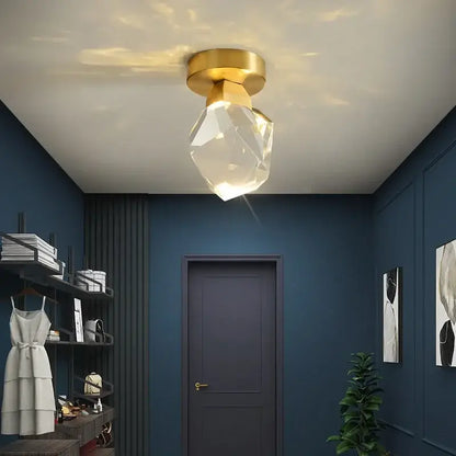Modern gold minimalist led wall lamp for living room crystal globe
