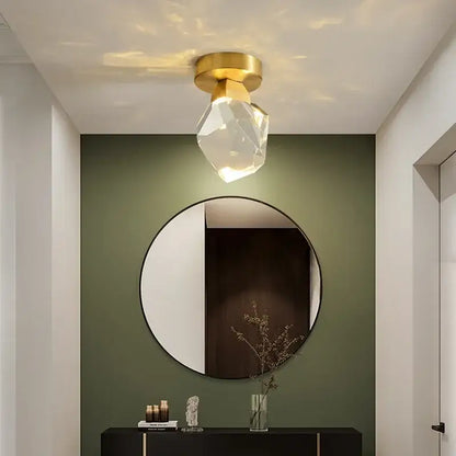 Modern gold minimalist led wall lamp for living room crystal globe