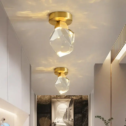 Modern gold minimalist led wall lamp for living room crystal globe