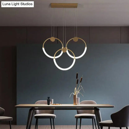 Modern gold minimalistic ring pendant light for living room