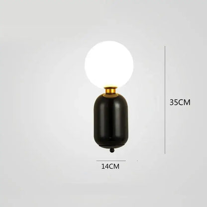 Modern gold mirror ball wall lamp bedroom frosted glass sconce