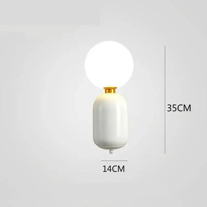 Modern gold mirror ball wall lamp bedroom frosted glass sconce