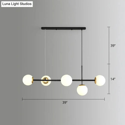 Modern gold modo island 5-light pendant light for dining room