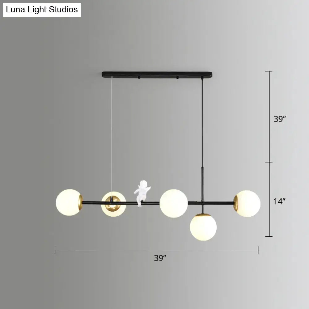 Modern gold modo island 5-light pendant light for dining room