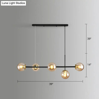 Modern gold modo island 5-light pendant light for dining room
