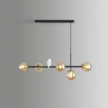 Modern gold modo island 5-light pendant light for dining room
