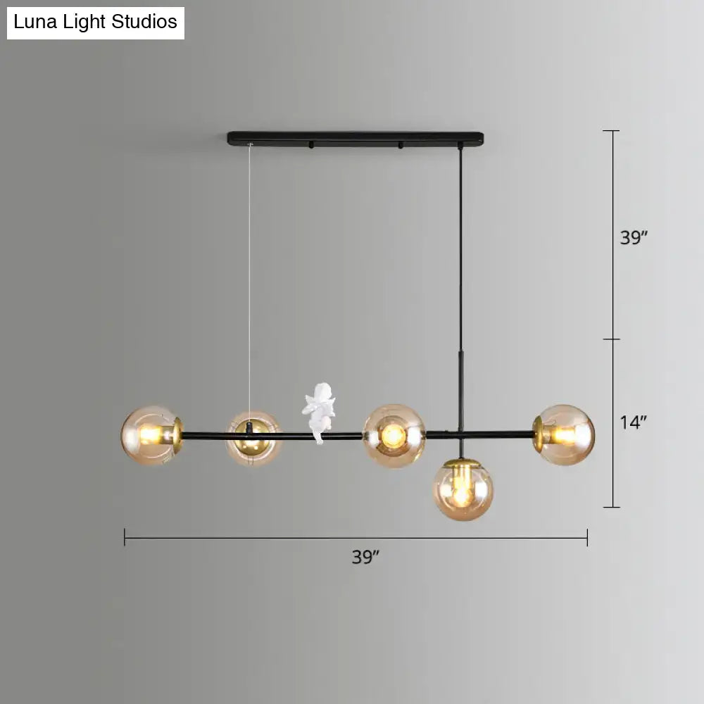 Modern gold modo island 5-light pendant light for dining room