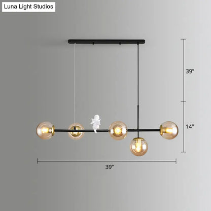 Modern gold modo island 5-light pendant light for dining room
