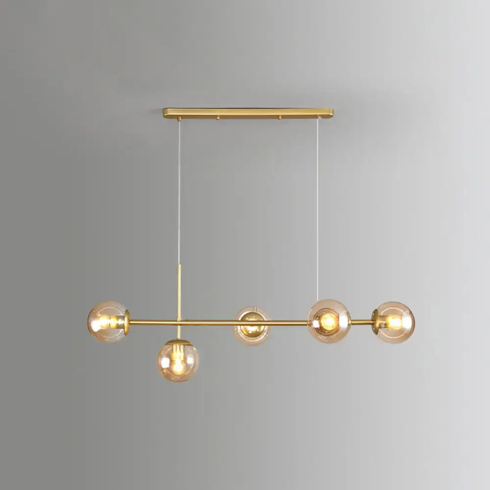 Modern gold modo island 5-light pendant light for dining room