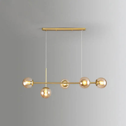Modern gold modo island 5-light pendant light for dining room