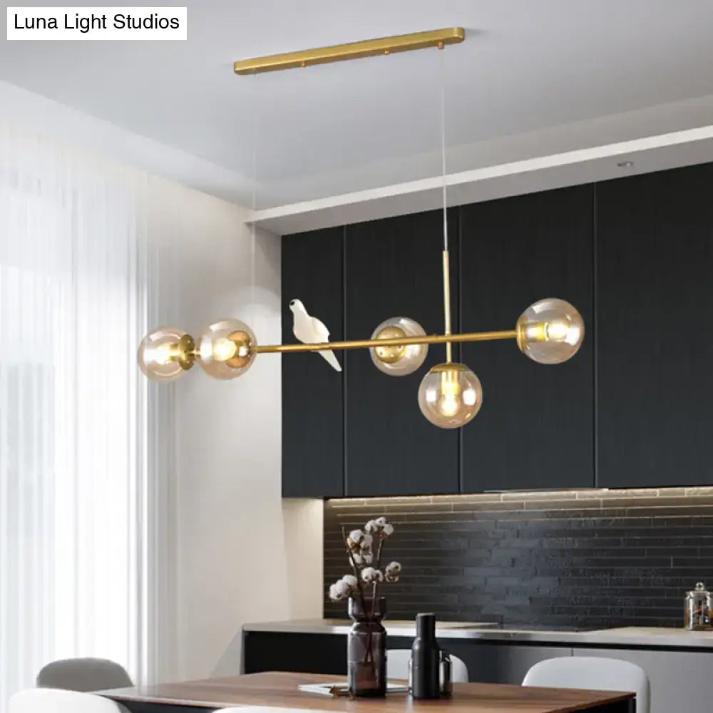 Modern gold modo island 5-light pendant light for dining room