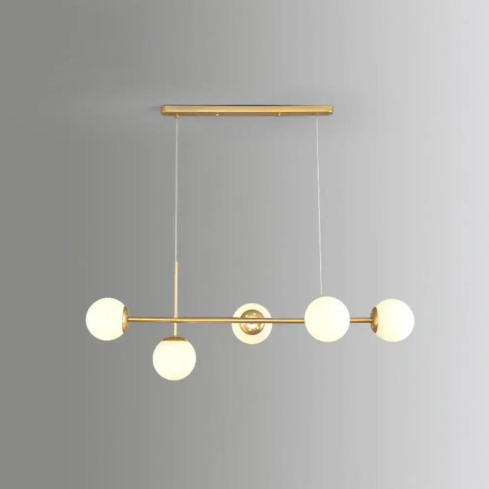 Modern gold modo island 5-light pendant light for dining room