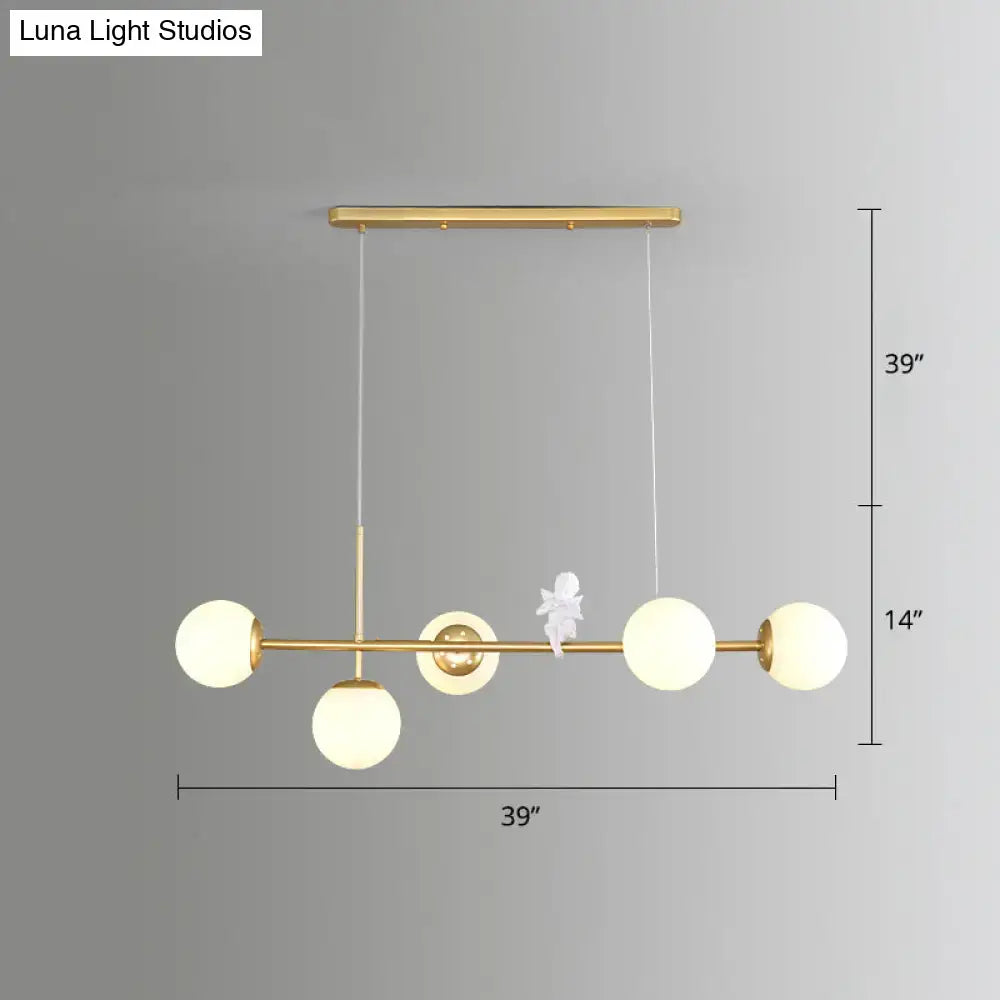 Modern gold modo island 5-light pendant light for dining room
