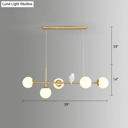 Modern gold modo island 5-light pendant light for dining room
