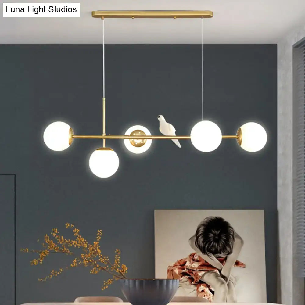 Modern gold modo island 5-light pendant light for dining room
