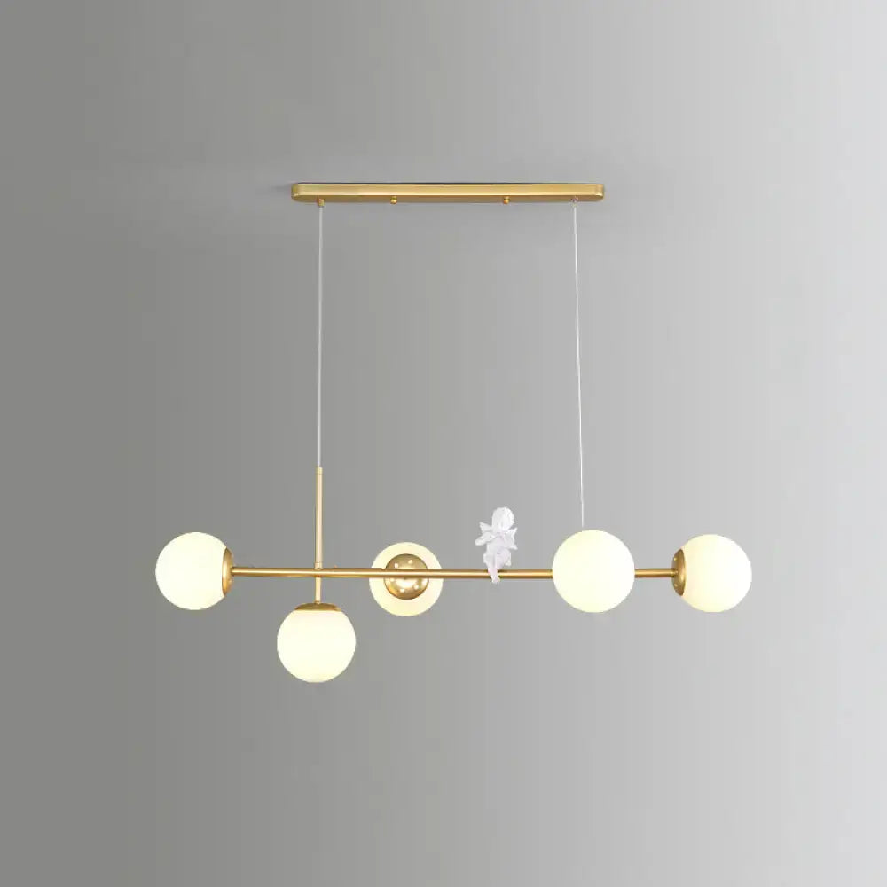 Modern gold modo island 5-light pendant light for dining room
