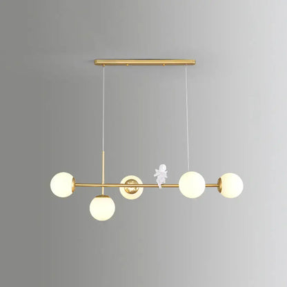Modern gold modo island 5-light pendant light for dining room
