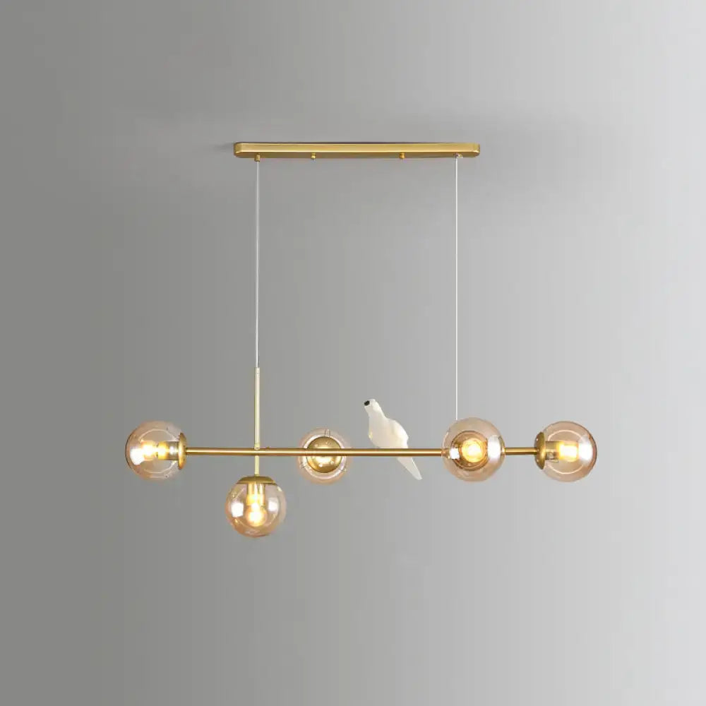 Modern gold modo island 5-light pendant light for dining room
