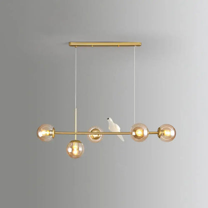 Modern gold modo island 5-light pendant light for dining room
