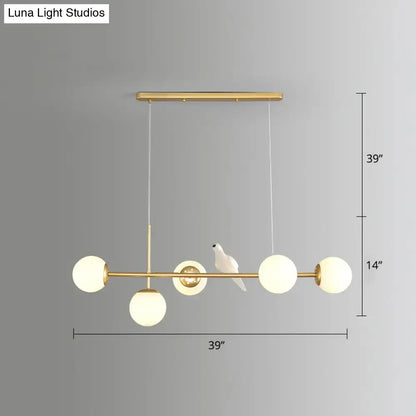 Modern gold modo island 5-light pendant light for dining room