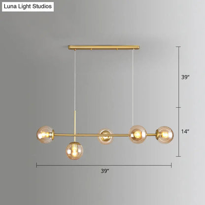 Modern gold modo island 5-light pendant light for dining room