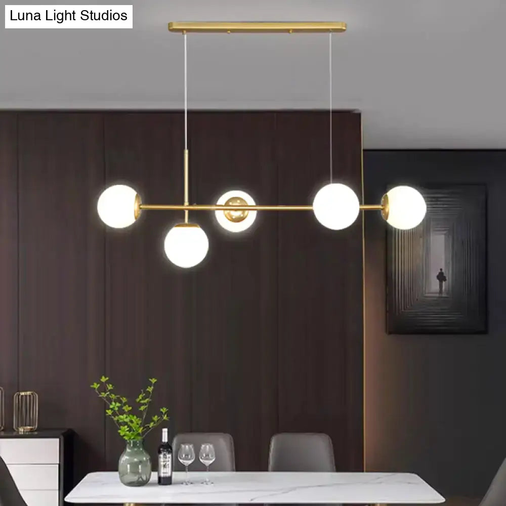 Modern gold modo island 5-light pendant light for dining room