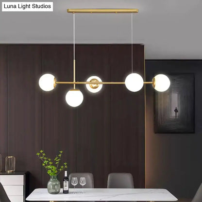 Modern gold modo island 5-light pendant light for dining room