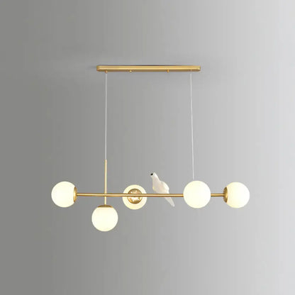 Modern gold modo island 5-light pendant light for dining room
