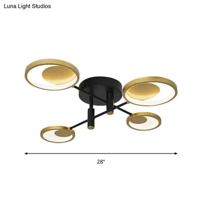 DecorBites™ Modern Gold Molecule Ceiling Mount Chandelier with 4/6/8 Heads in Warm/White Light