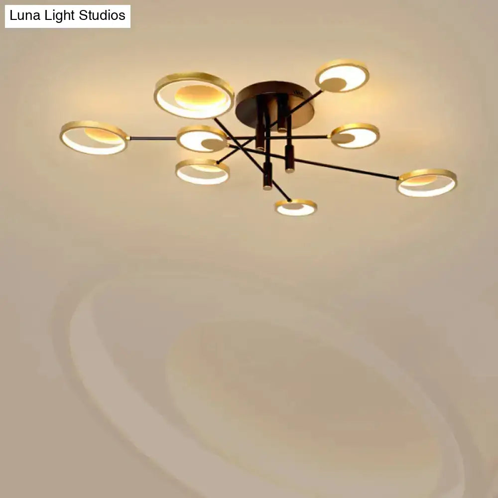 DecorBites™ Modern Gold Molecule Ceiling Mount Chandelier with 4/6/8 Heads in Warm/White Light