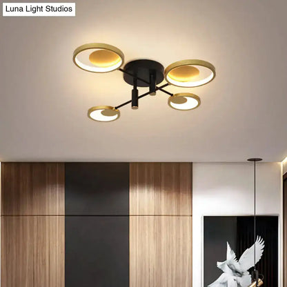 DecorBites™ Modern Gold Molecule Ceiling Mount Chandelier with 4/6/8 Heads in Warm/White Light