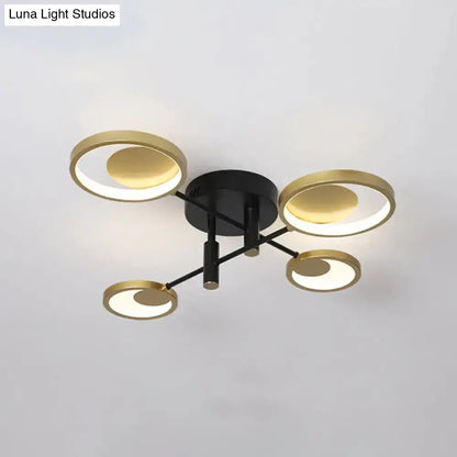 DecorBites™ Modern Gold Molecule Ceiling Mount Chandelier with 4/6/8 Heads in Warm/White Light