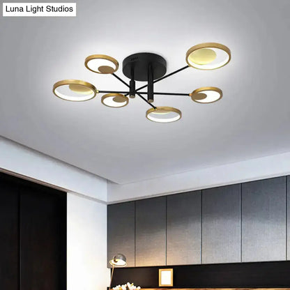 DecorBites™ Modern Gold Molecule Ceiling Mount Chandelier with 4/6/8 Heads in Warm/White Light