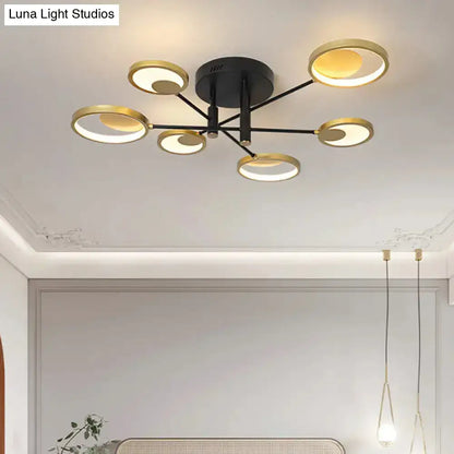 DecorBites™ Modern Gold Molecule Ceiling Mount Chandelier with 4/6/8 Heads in Warm/White Light