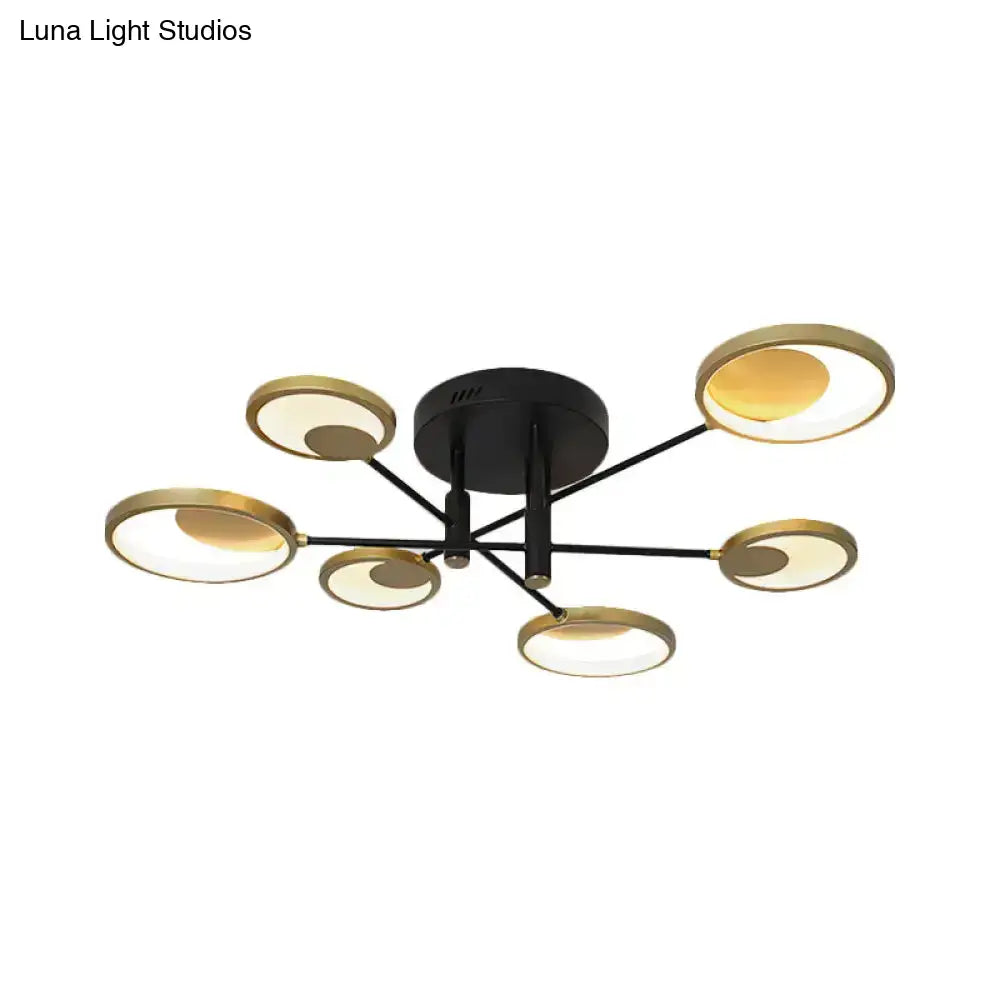 DecorBites™ Modern Gold Molecule Ceiling Mount Chandelier with 4/6/8 Heads in Warm/White Light