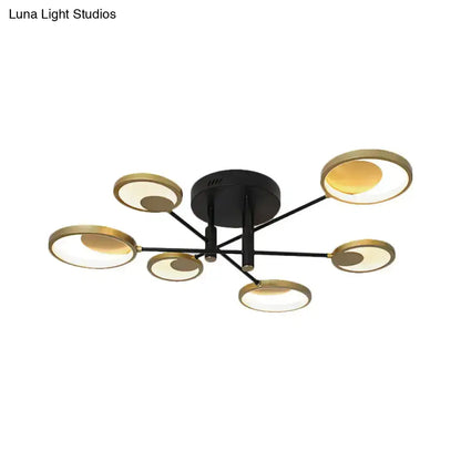 DecorBites™ Modern Gold Molecule Ceiling Mount Chandelier with 4/6/8 Heads in Warm/White Light