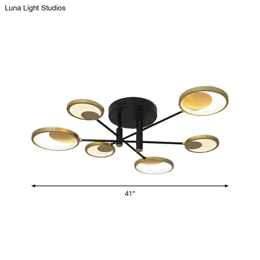 DecorBites™ Modern Gold Molecule Ceiling Mount Chandelier with 4/6/8 Heads in Warm/White Light