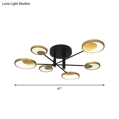 DecorBites™ Modern Gold Molecule Ceiling Mount Chandelier with 4/6/8 Heads in Warm/White Light