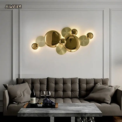 Modern gold nordic led wall lamp living room spherical sconce
