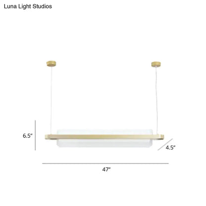 Modern gold nordic linear island lamp dining room led pendant