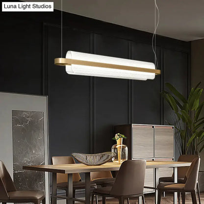 Modern gold nordic linear island lamp dining room led pendant