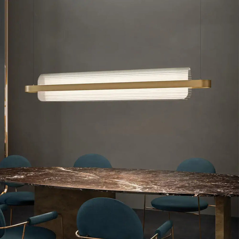 Modern gold nordic linear island lamp dining room led pendant