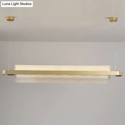 Modern gold nordic linear island lamp dining room led pendant
