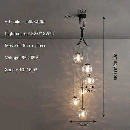 Modern gold nordic pendant light – dining room cascading chandelier