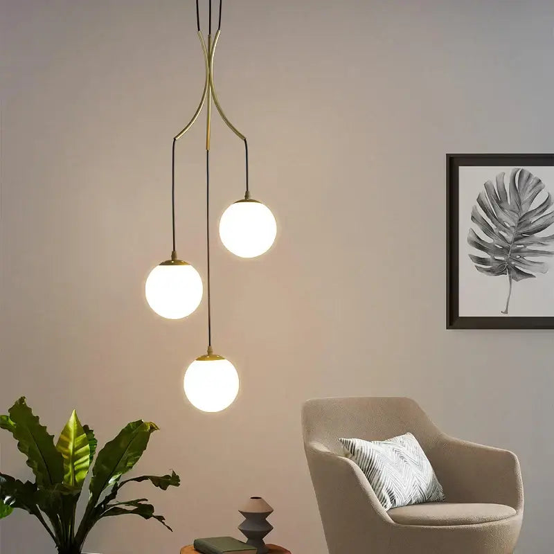 Modern gold nordic pendant light – dining room cascading chandelier