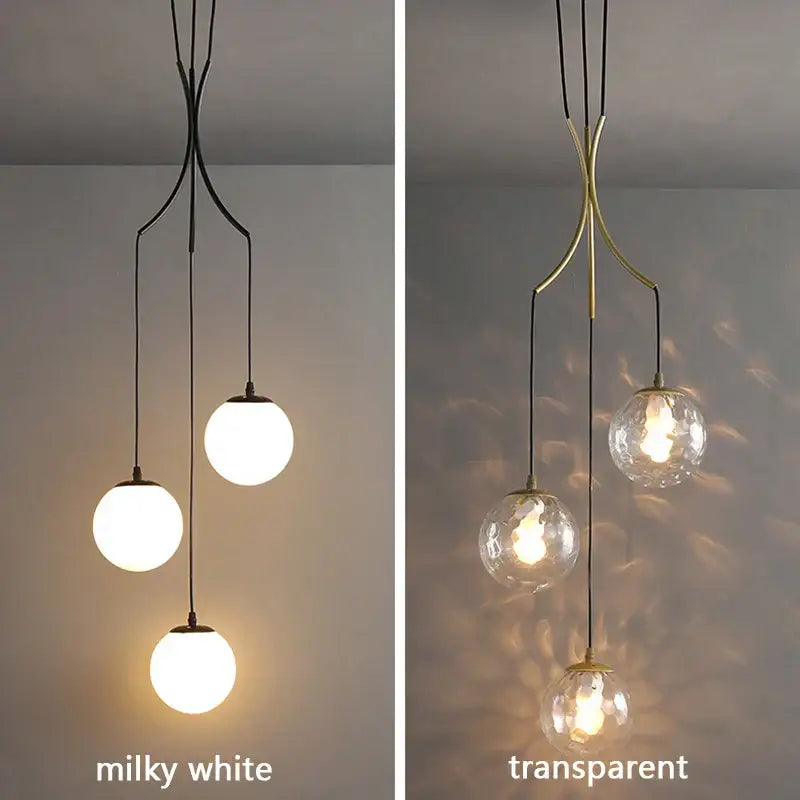 Modern gold nordic pendant light – dining room cascading chandelier