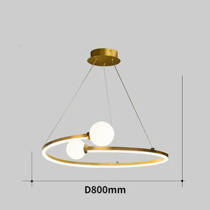 Modern gold nordic ring led chandelier dining room pendant light