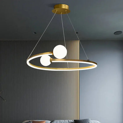 Modern gold nordic ring led chandelier dining room pendant light