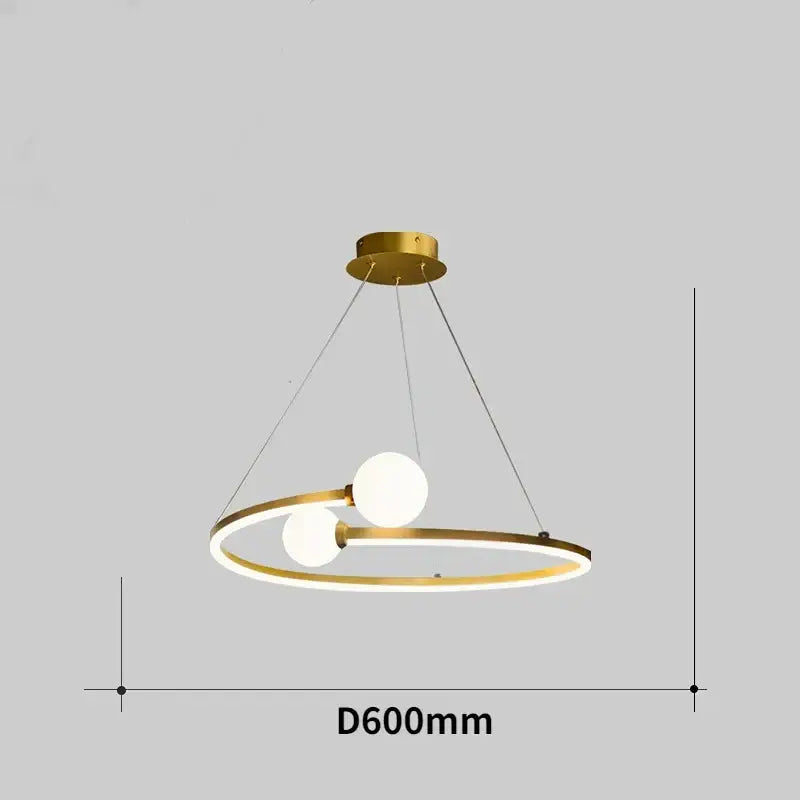 Modern gold nordic ring led chandelier dining room pendant light